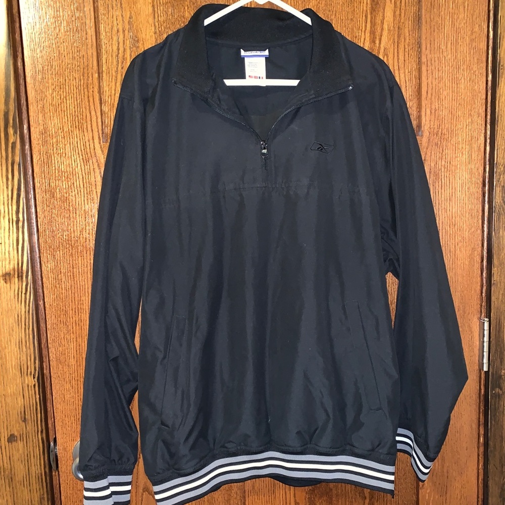 Reebok 1/4 zip black pullover Large